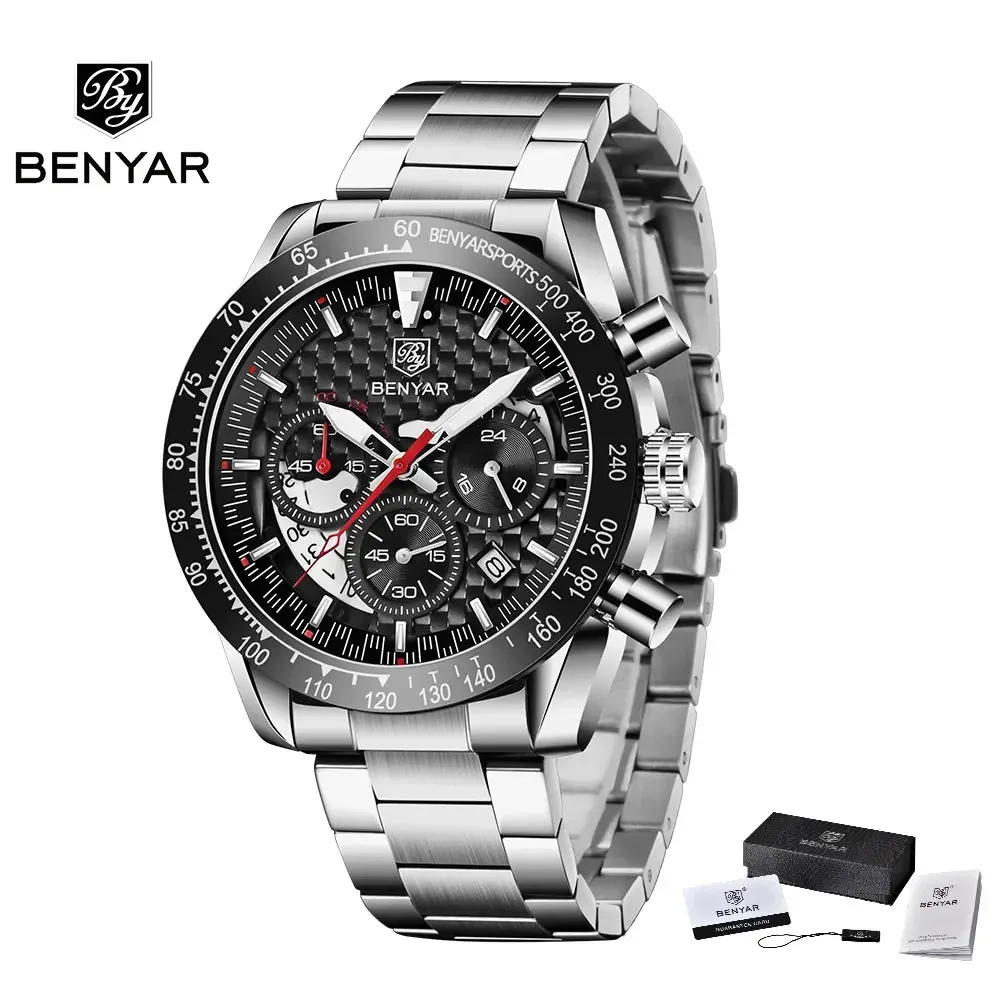 Luxury Chrono Leather Men's Watch