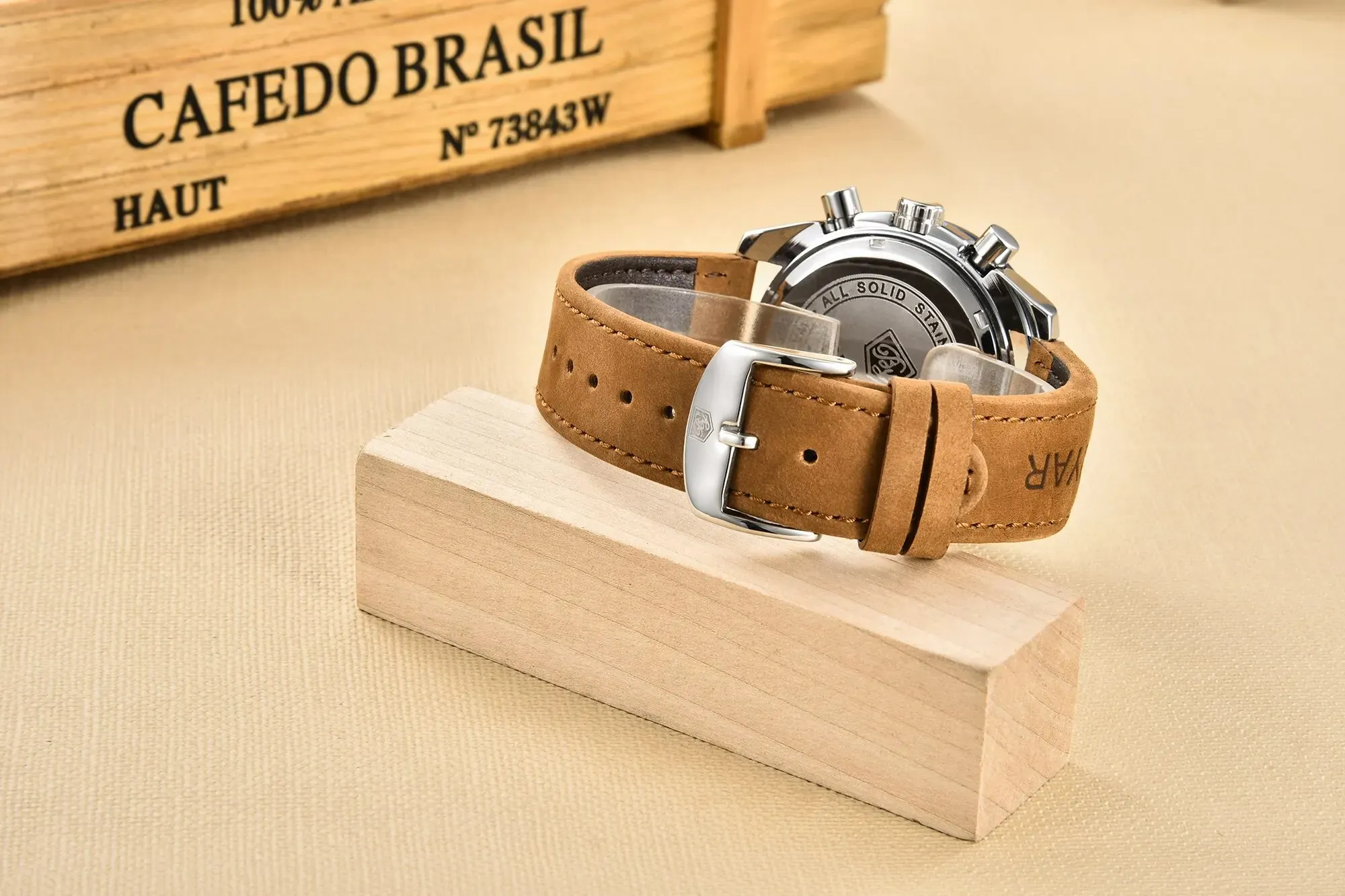 Luxury Chrono Leather Men's Watch