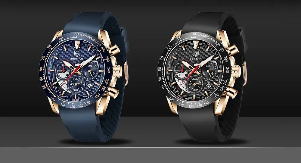 Luxury Chrono Leather Men's Watch