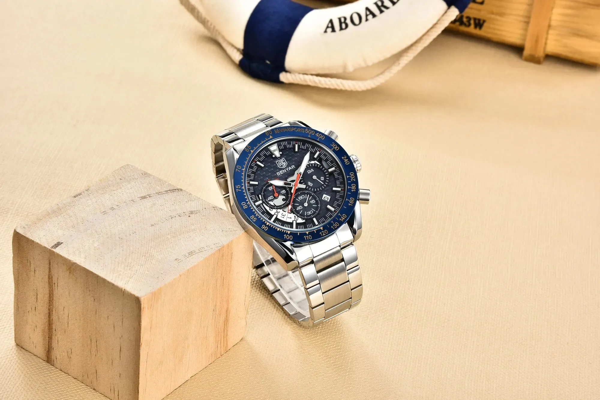 Luxury Chrono Leather Men's Watch
