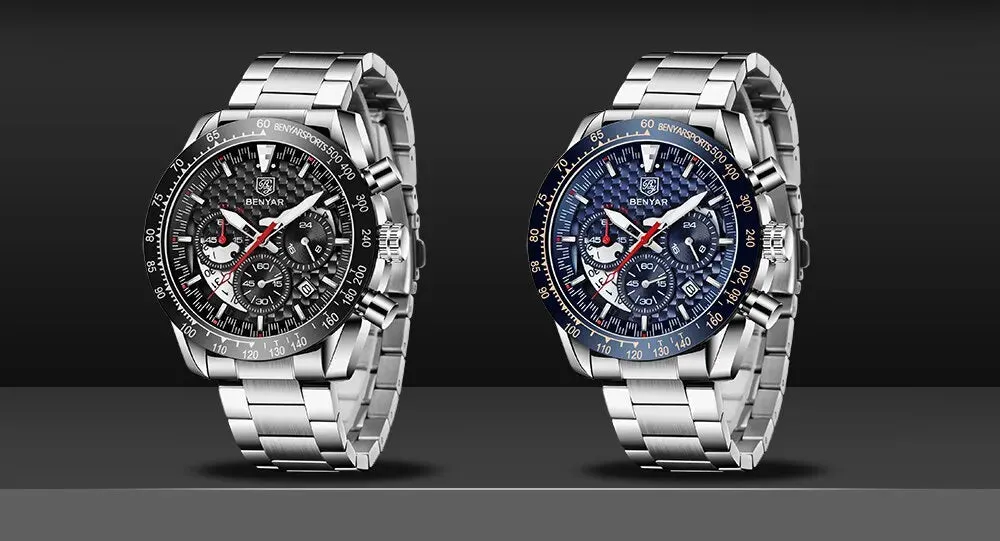 Luxury Chrono Leather Men's Watch