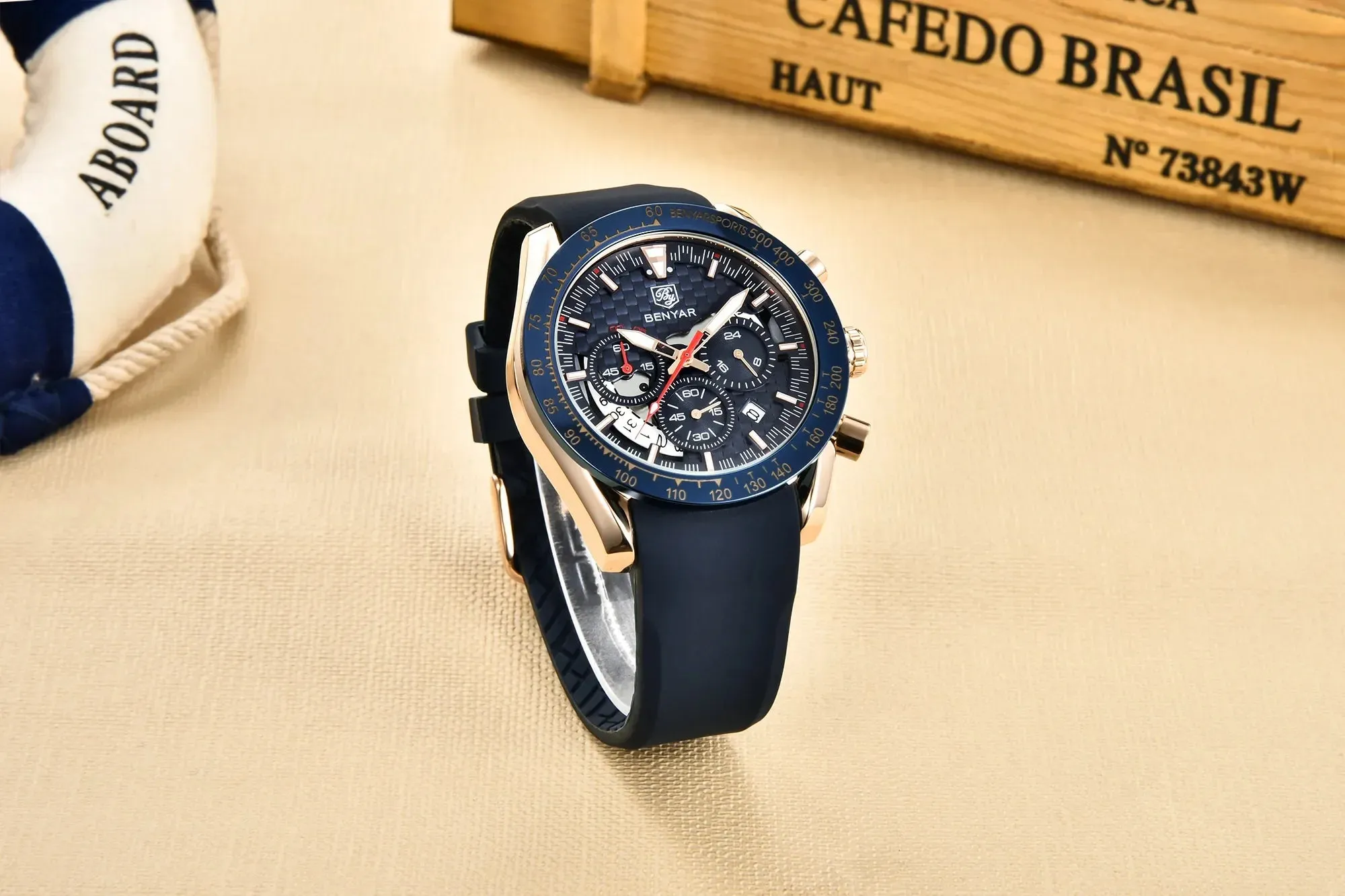Luxury Chrono Leather Men's Watch