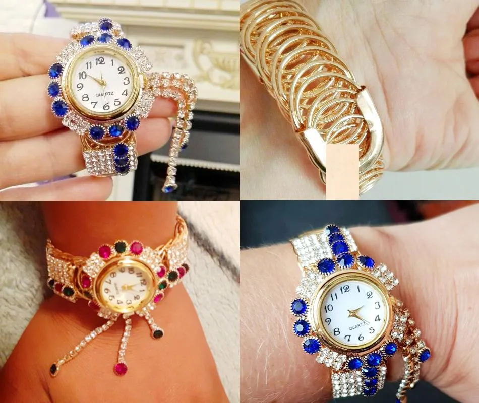 Luxury Fashion Rhinestones Relogio Feminino Bracelet Wrist Watches