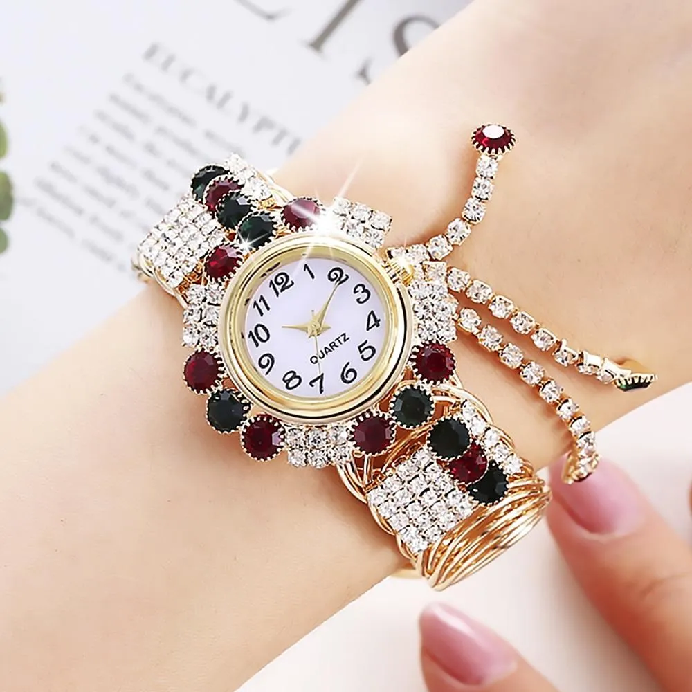Luxury Fashion Rhinestones Relogio Feminino Bracelet Wrist Watches