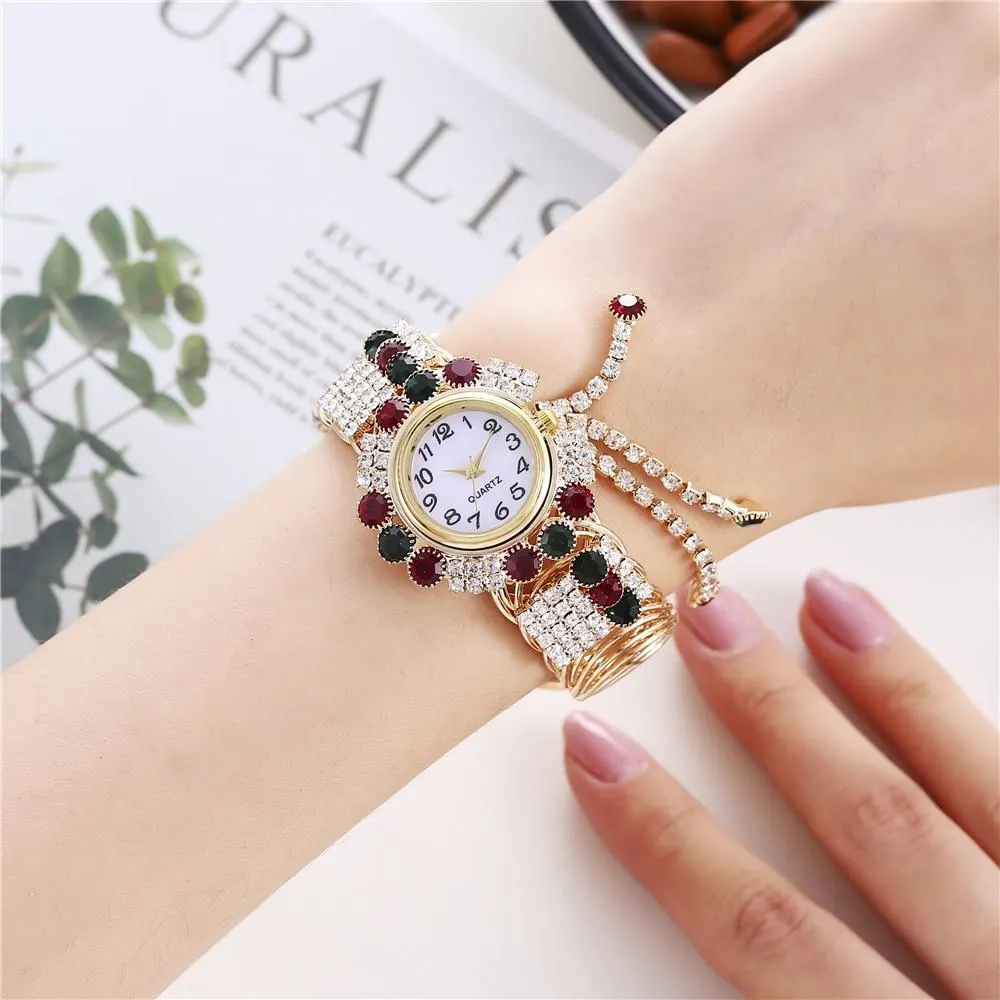 Luxury Fashion Rhinestones Relogio Feminino Bracelet Wrist Watches