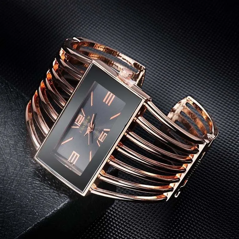 Luxury Fashion Watch Rose Gold Bangle Bracelet