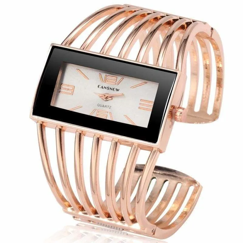 Luxury Fashion Watch Rose Gold Bangle Bracelet