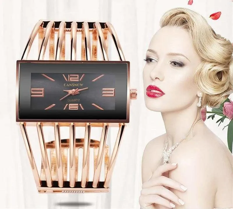 Luxury Fashion Watch Rose Gold Bangle Bracelet
