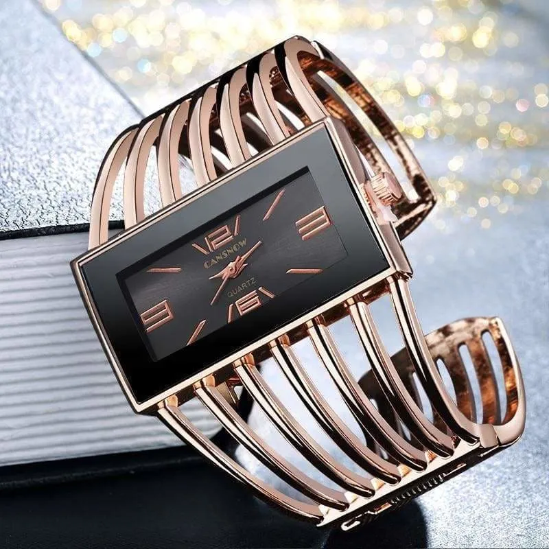 Luxury Fashion Watch Rose Gold Bangle Bracelet