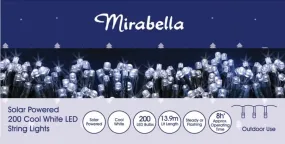Mirabella Christmas Solar Powered 200 LED String Lights - Cool White