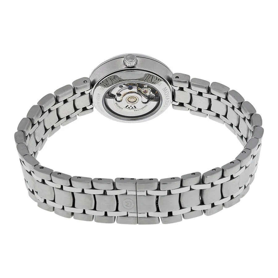 Movado Automatic Black Dial Stainless Steel Ladies Watch 0606919
