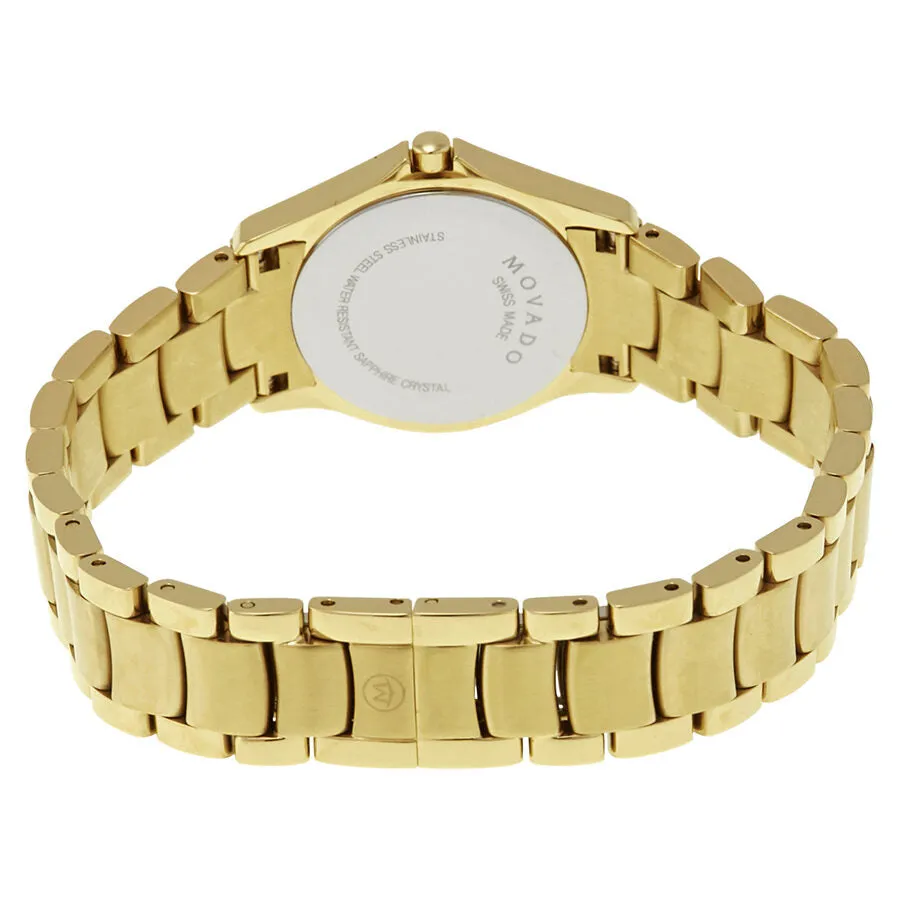 Movado Masion Black Dial Yellow Gold-tone Ladies Watch 0607028