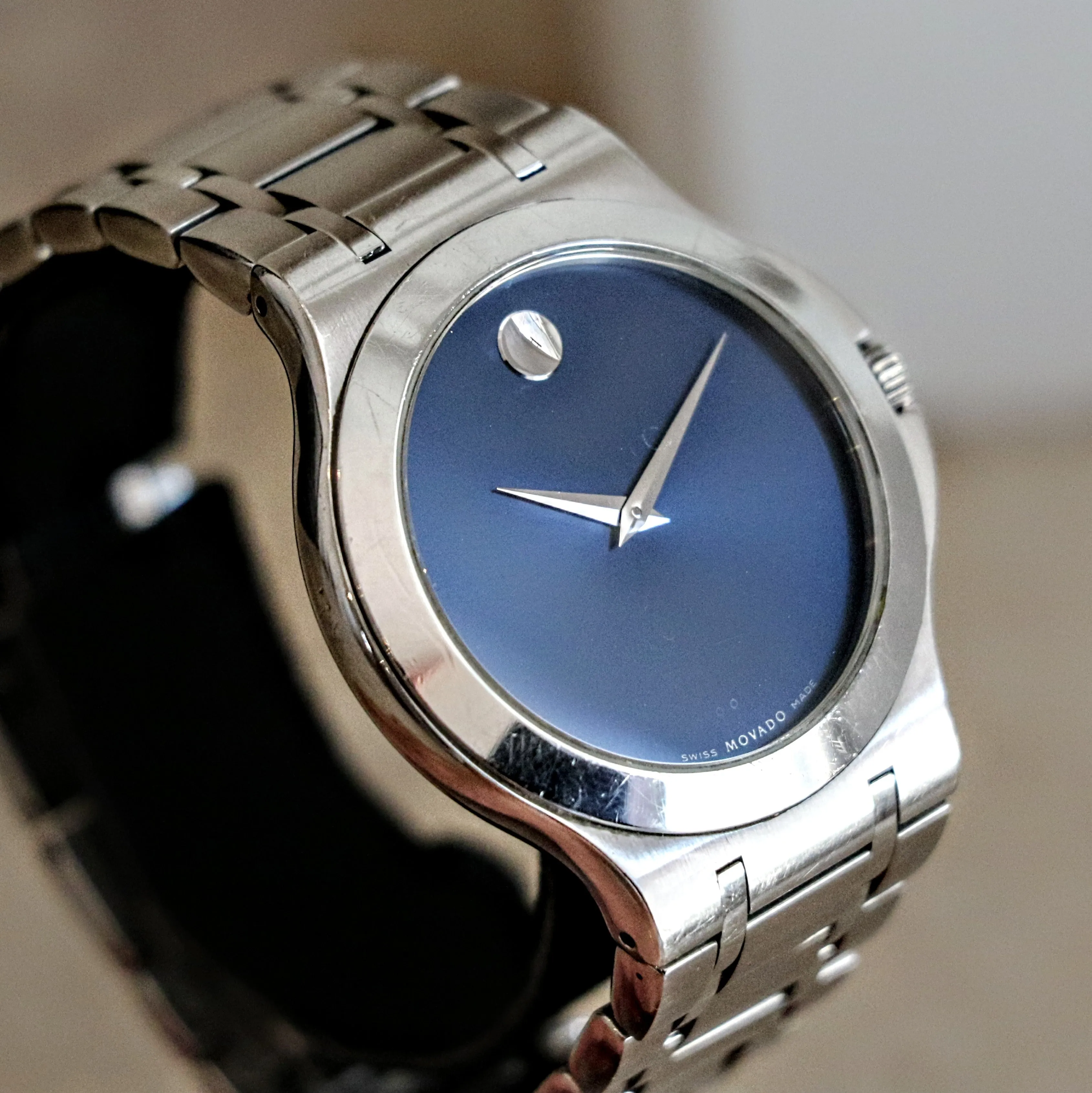 MOVADO Museum Wristwatch Blue Dial Swiss Quartz Watch