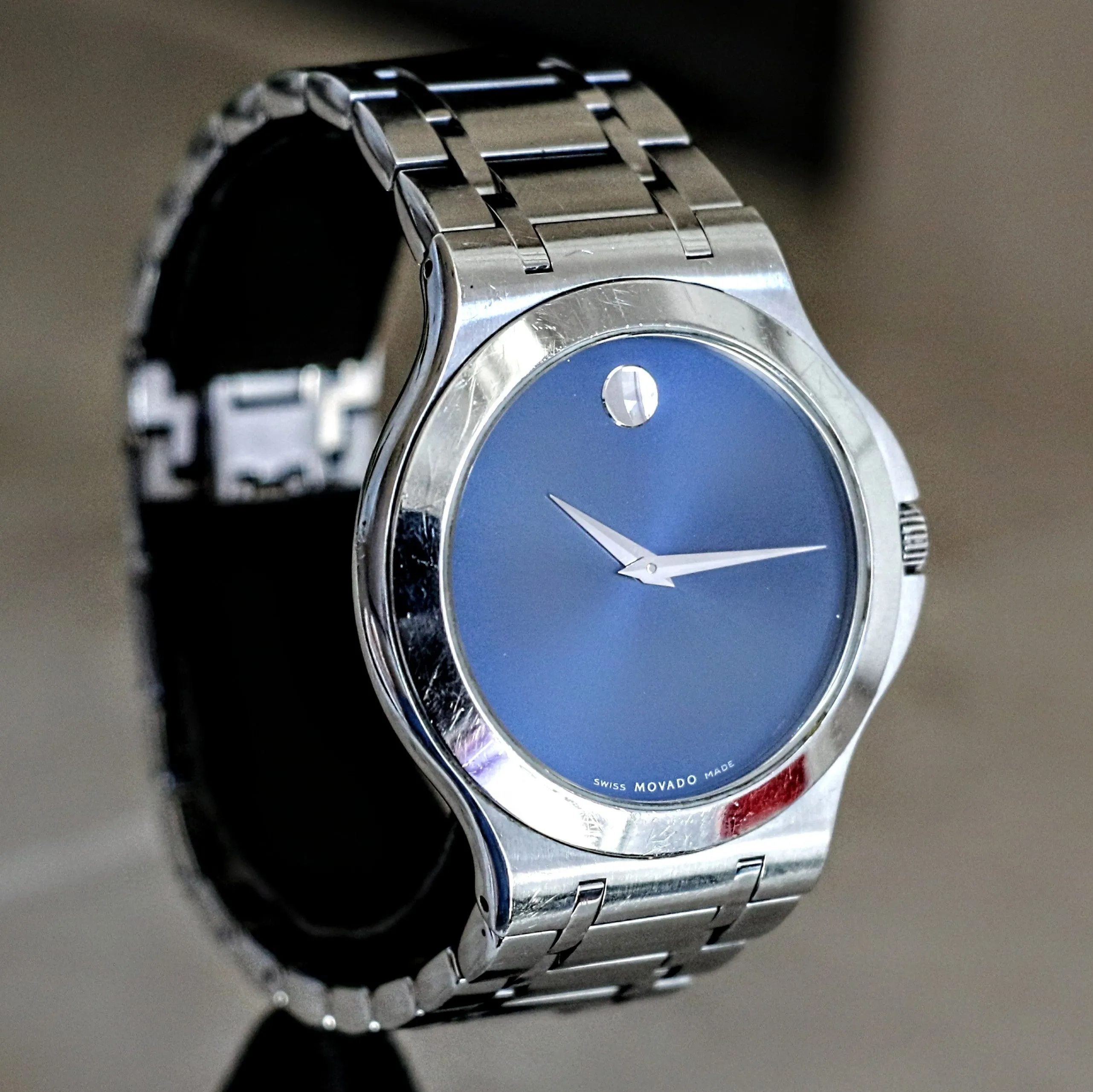 MOVADO Museum Wristwatch Blue Dial Swiss Quartz Watch