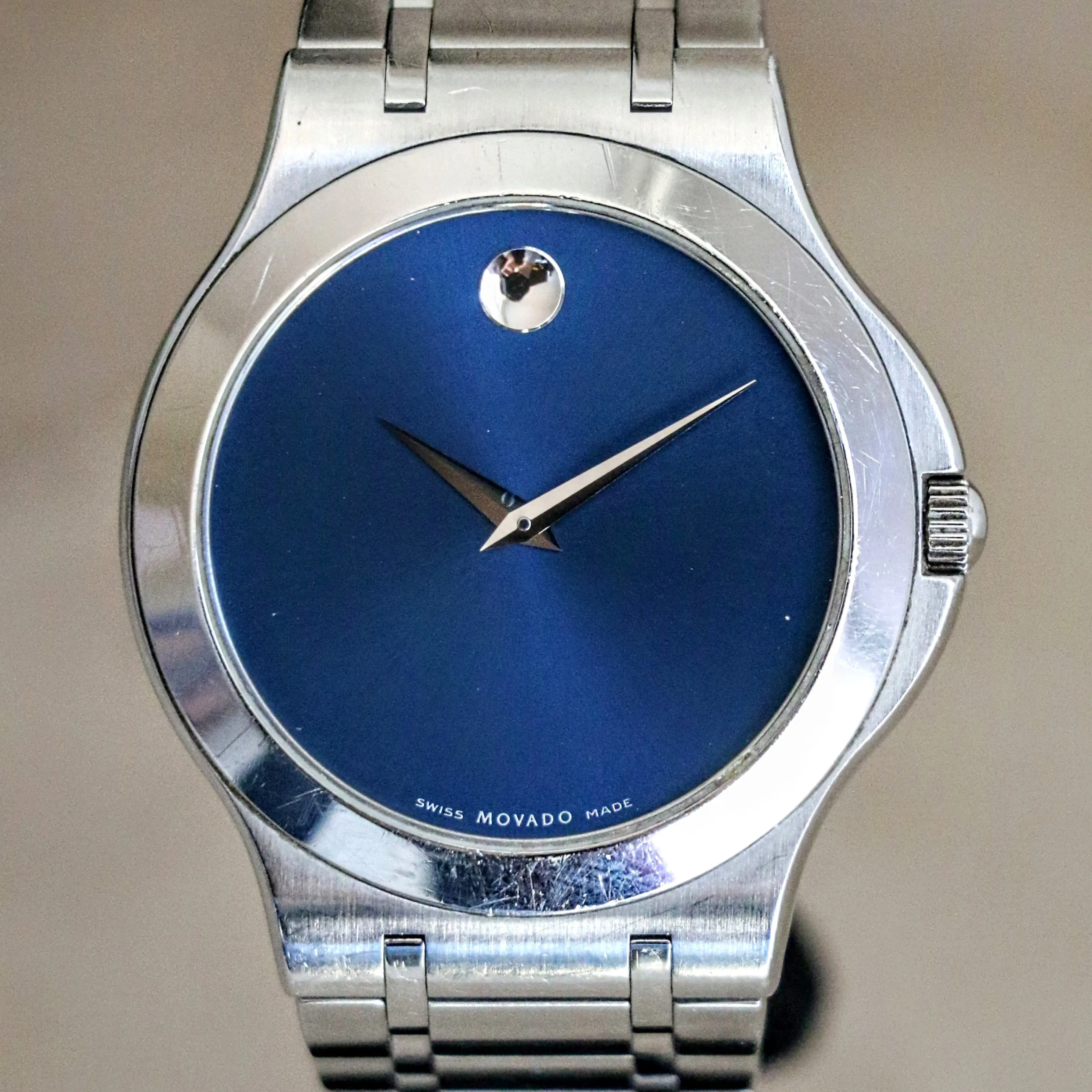 MOVADO Museum Wristwatch Blue Dial Swiss Quartz Watch
