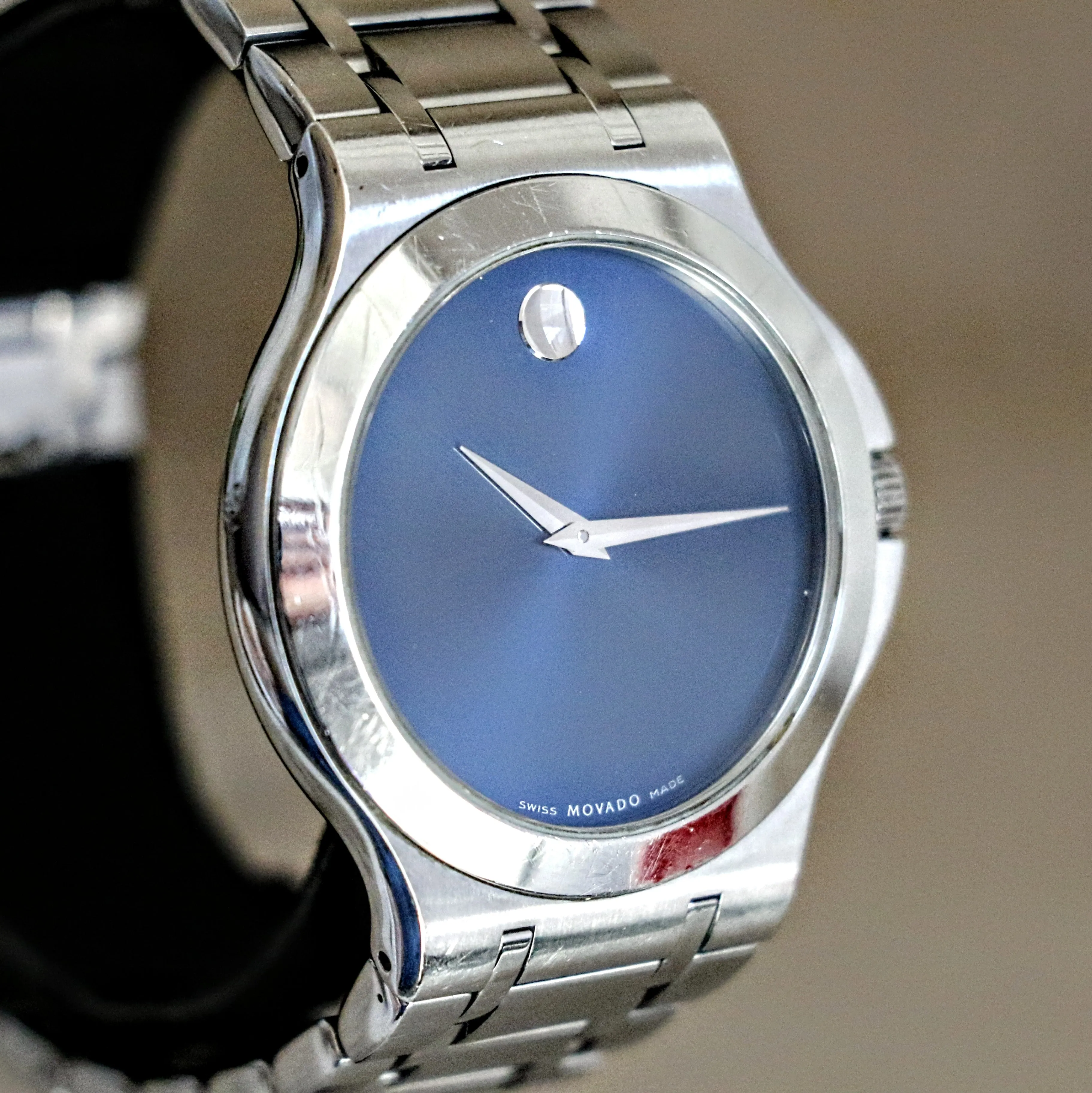 MOVADO Museum Wristwatch Blue Dial Swiss Quartz Watch
