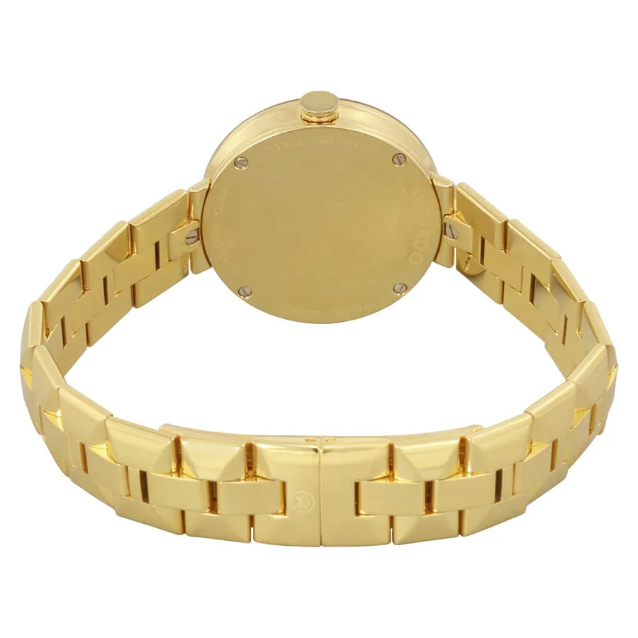 Movado Sapphire Diamond Gold Dial Ladies Watch 0606913