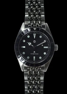 MWC Classic 1960s Pattern Dual Time Zone Divers Watch with Luminova and a Hybrid Mechanical/Quartz Movement on a Matching Steel Bracelet