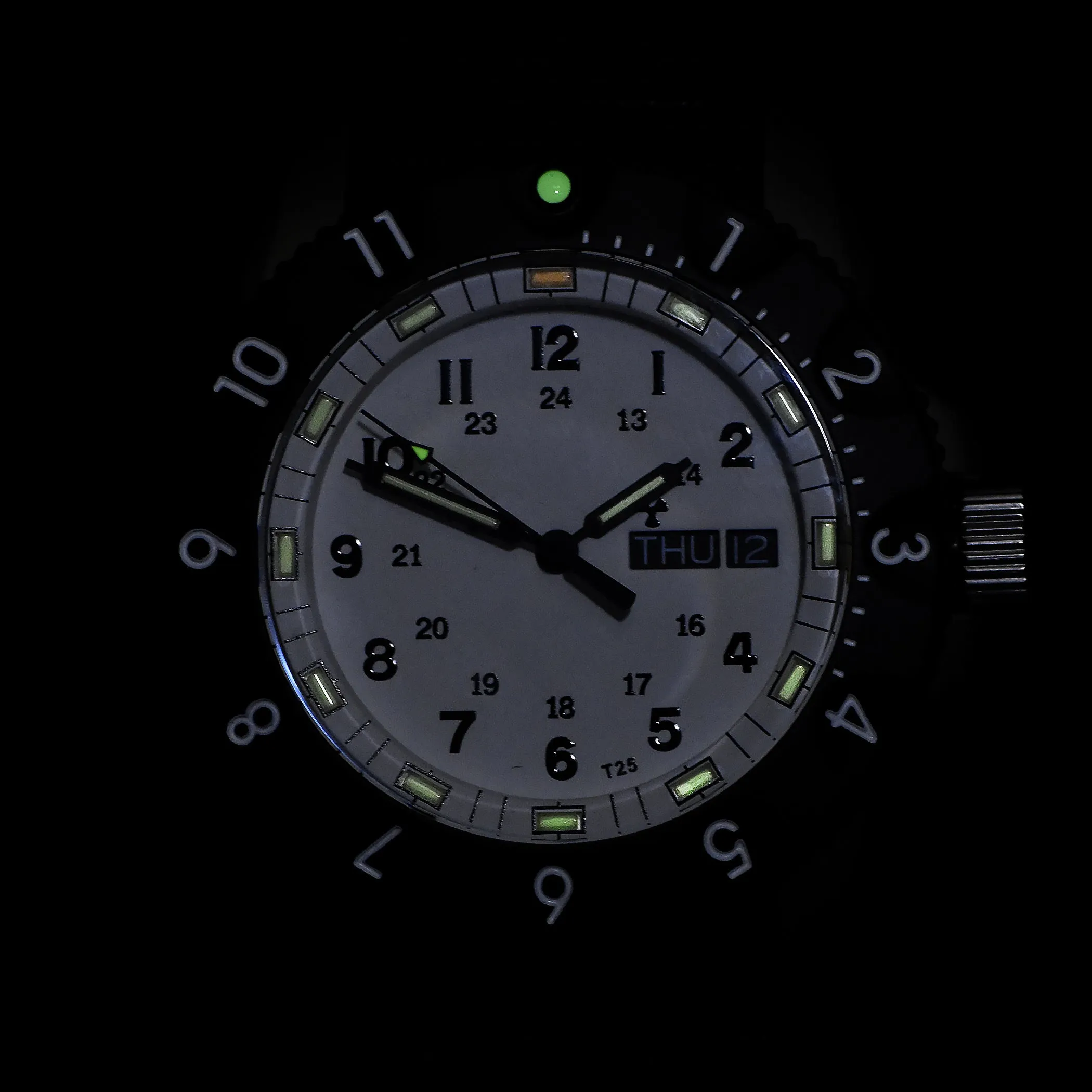 MWC P656 2025 Model Stainless Steel Tactical Series Watch with Day/Date, GTLS Tritium and Sapphire Crystal