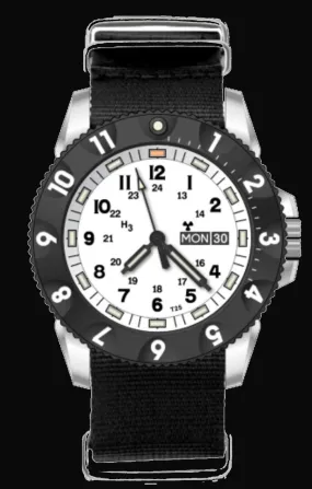 MWC P656 2025 Model Stainless Steel Tactical Series Watch with Day/Date, GTLS Tritium and Sapphire Crystal