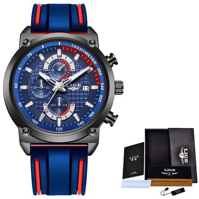 New Creative Design Blue Watches for Men: Luxury Quartz Wristwatch with Stainless Steel, Chronograph, and Sporty Appeal. Shop Now!