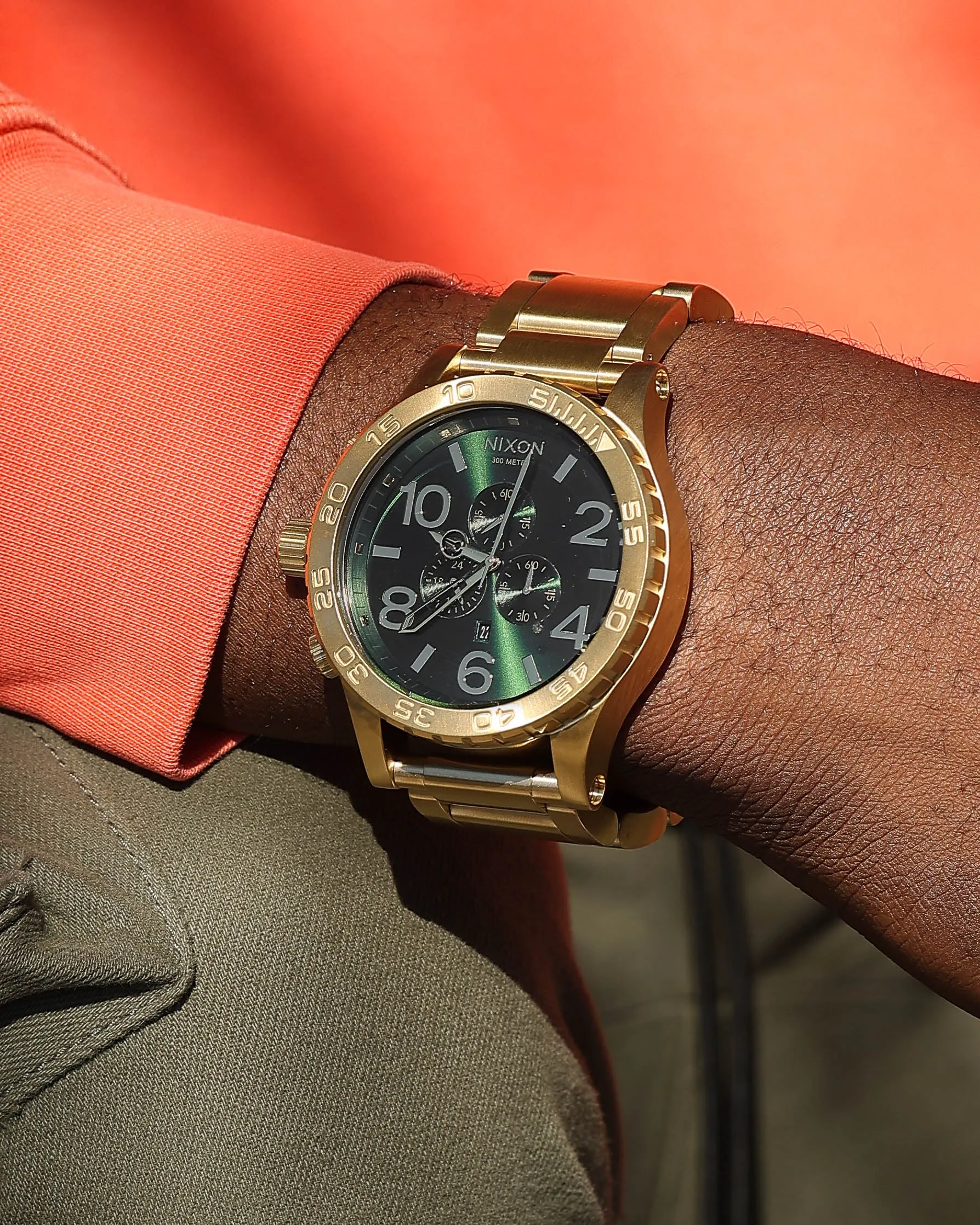 Nixon Men's 51-30 Chrono Gold/Green
