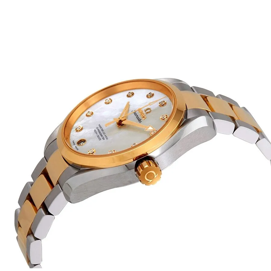 Omega Seamaster Aqua Terra Mother of Pearl Diamond Dial Steel and 18K Yellow Gold Automatic Ladies Watch 23120392155004 231.20.39.21.55.004