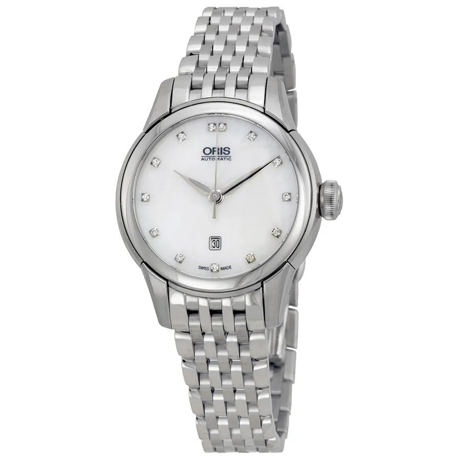 Oris Artelier Date Automatic Mother Of Pearl Diamond Dial Stainless Steel Ladies Watch 01 561 7687 4091-07 8 14 77