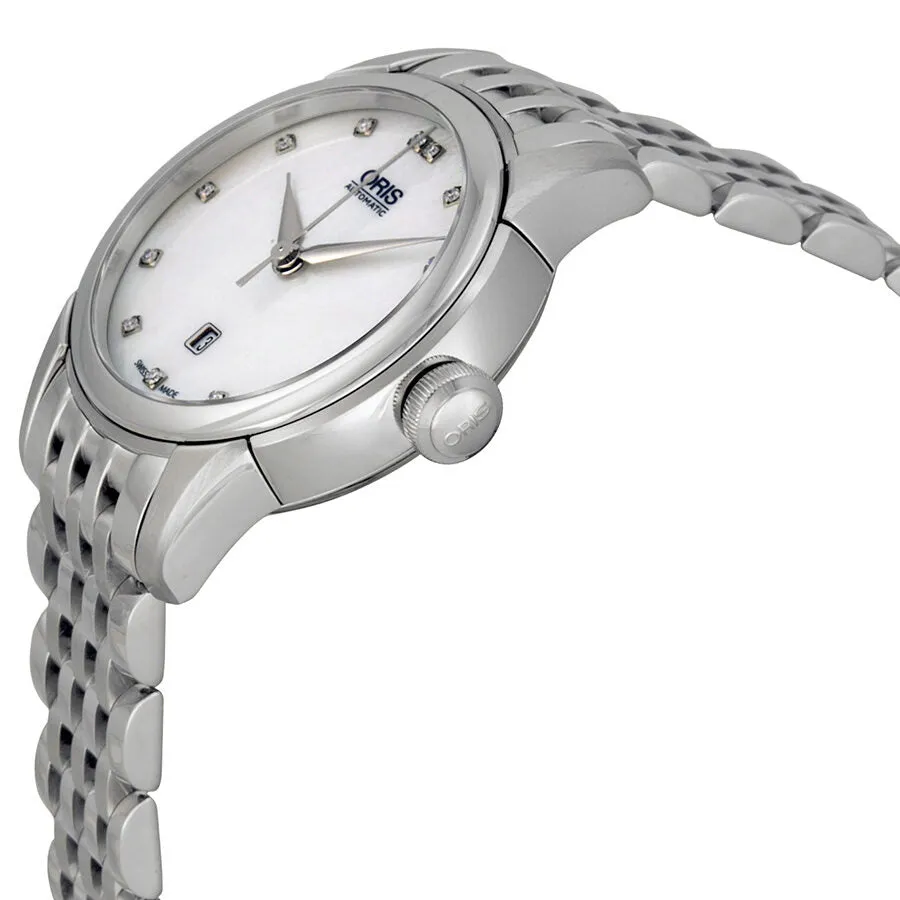 Oris Artelier Date Automatic Mother Of Pearl Diamond Dial Stainless Steel Ladies Watch 01 561 7687 4091-07 8 14 77