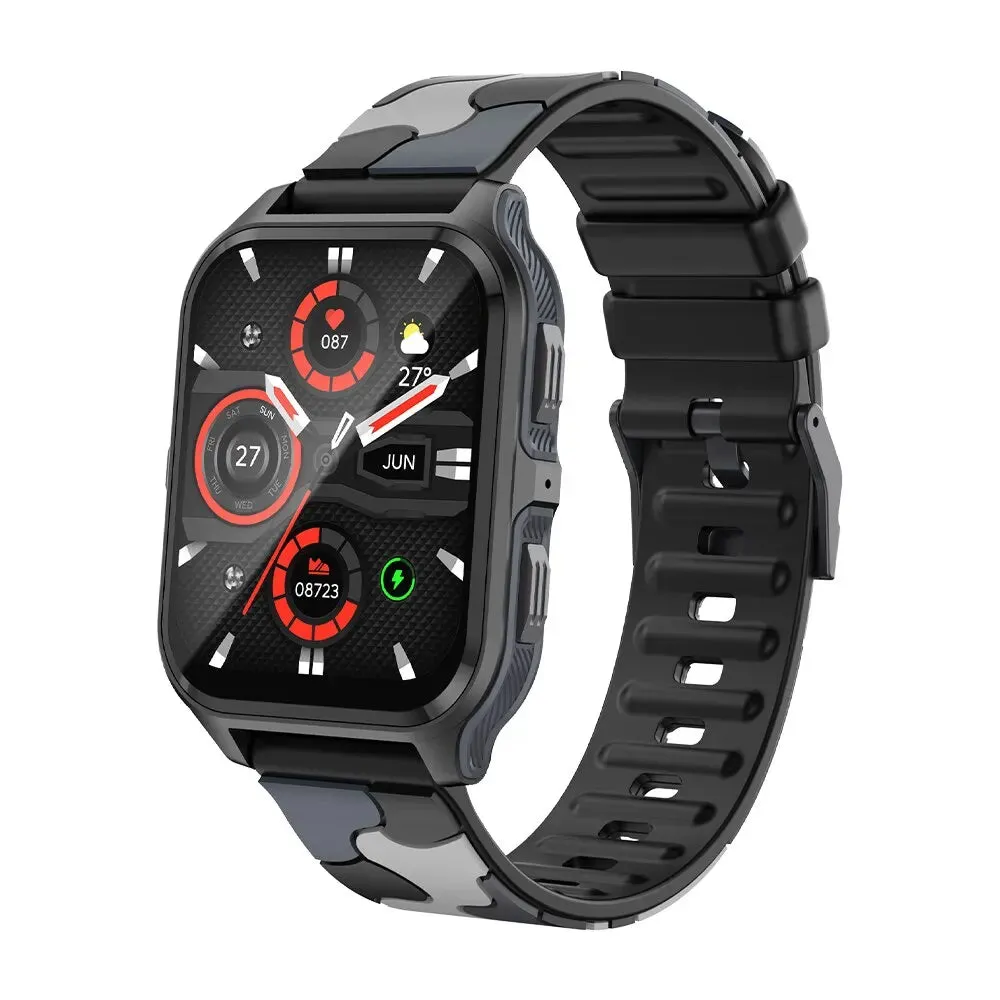 Outdoor Military Smart Watch for Men - Bluetooth Call Smartwatch for Xiaomi, Android, and iOS, IP68 Waterproof Fitness Watch