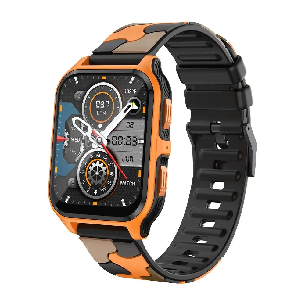 Outdoor Military Smart Watch for Men - Bluetooth Call Smartwatch for Xiaomi, Android, and iOS, IP68 Waterproof Fitness Watch
