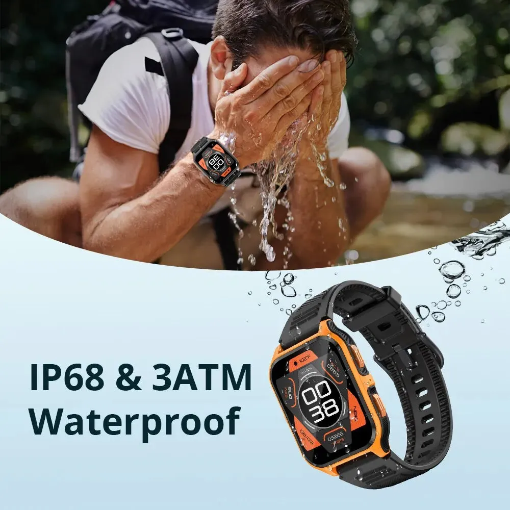 Outdoor Military Smart Watch for Men - Bluetooth Call Smartwatch for Xiaomi, Android, and iOS, IP68 Waterproof Fitness Watch