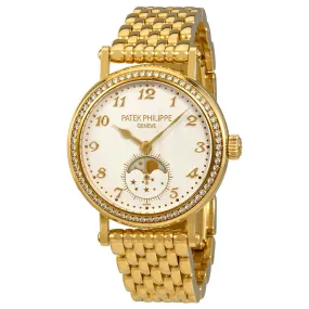 Patek Philippe Hand Wound Complications Silvery-White Dial Ladies Watch 7121/1J