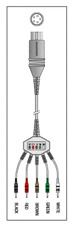Patient Cable - 5 Lead Fixed Pin