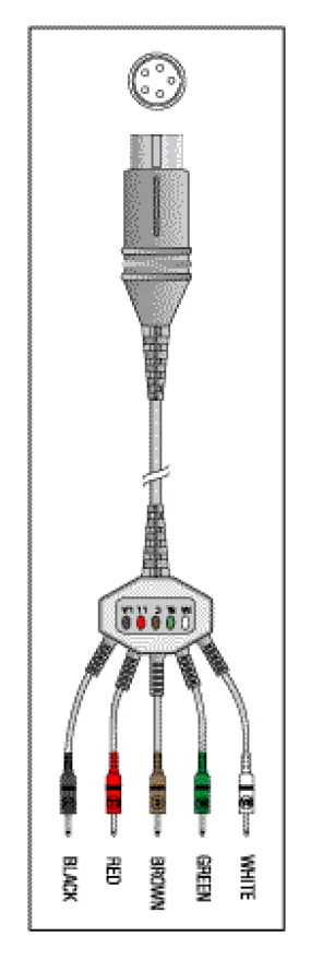 Patient Cable - 5 Lead Fixed Pin