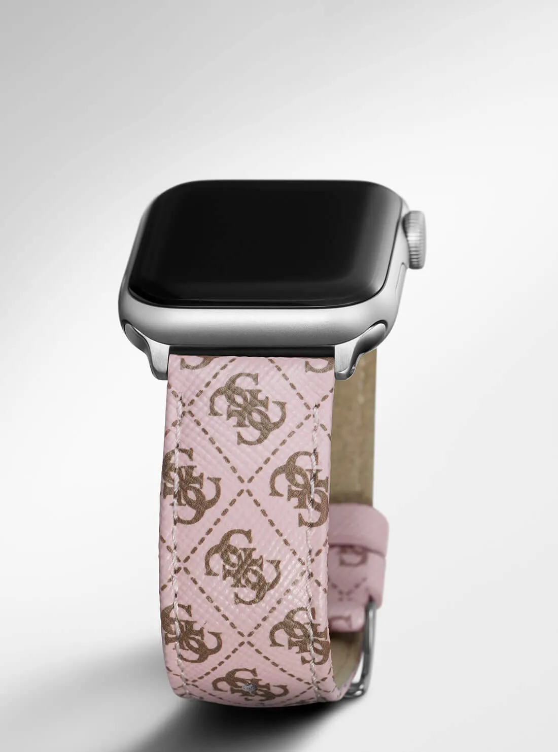 Pink Logo Leather Apple Strap (38-40MM)