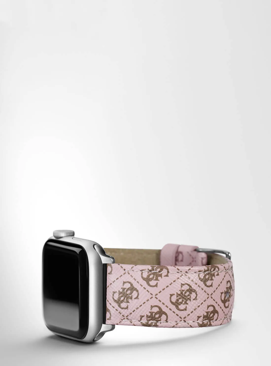 Pink Logo Leather Apple Strap (38-40MM)