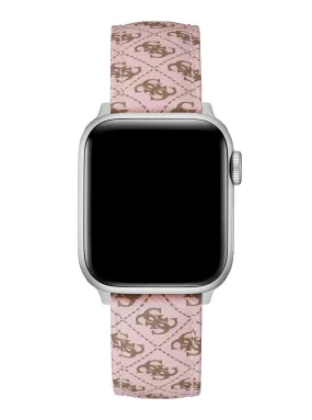 Pink Logo Leather Apple Strap (38-40MM)