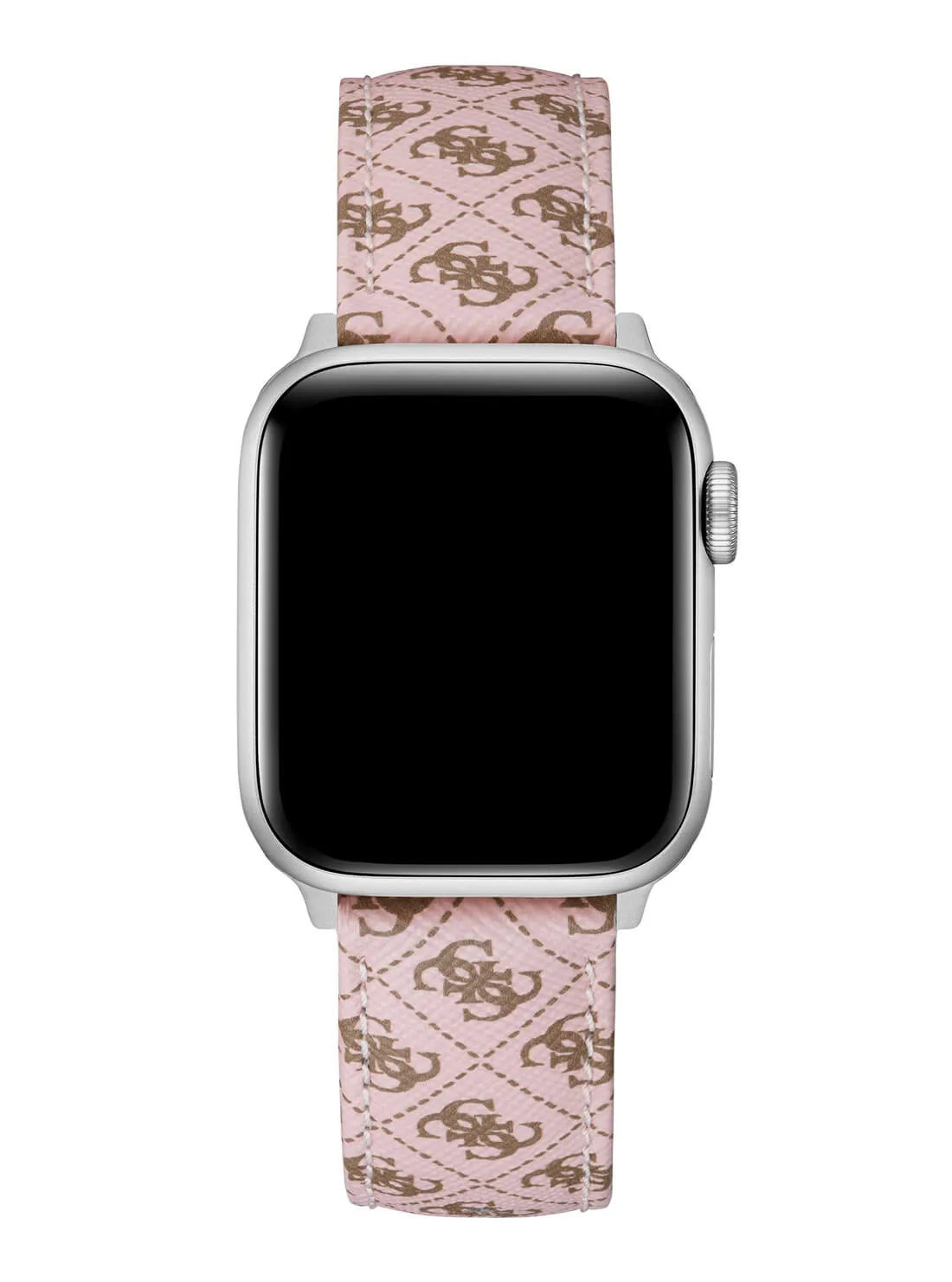 Pink Logo Leather Apple Strap (38-40MM)