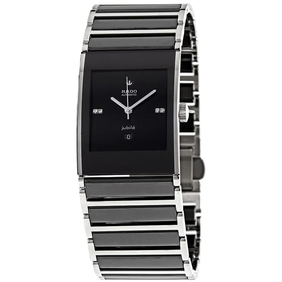 Rado Integral Black Dial Ladies Two Tone Watch R20853702