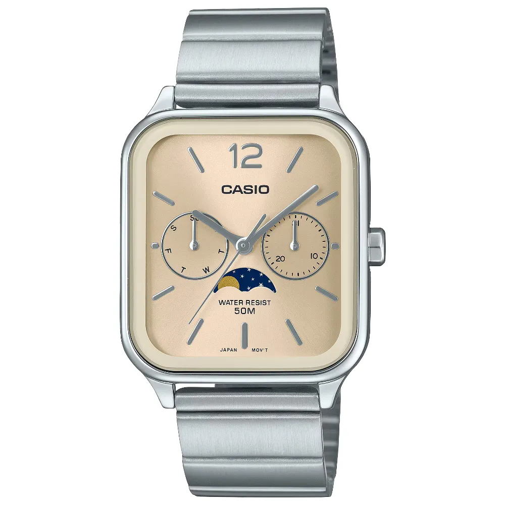 Reloj Casio Análogo MTP-M305D-9AV Moonphase Correa de Acero
