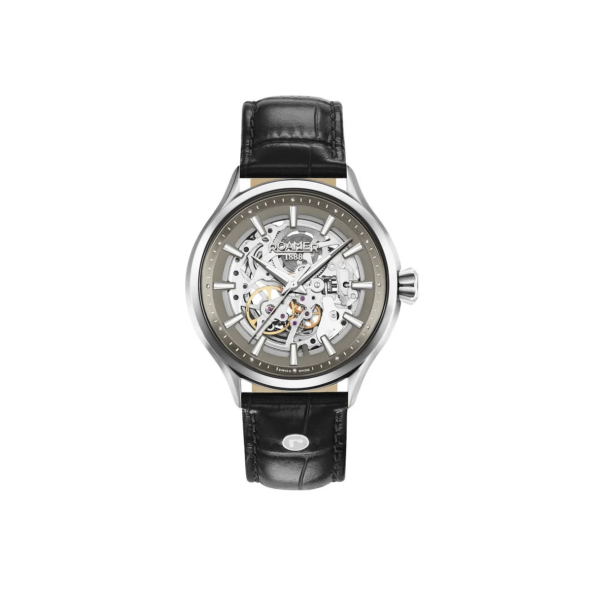 roamer skeleton 111 automatic gents stainless steel strap  watch