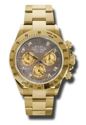 Rolex Cosmograph Daytona Dark Yellow Mother of Pearl Dial 18K Yellow Gold Oyster Bracelet Automatic Men's Watch 116528BKYMDO
