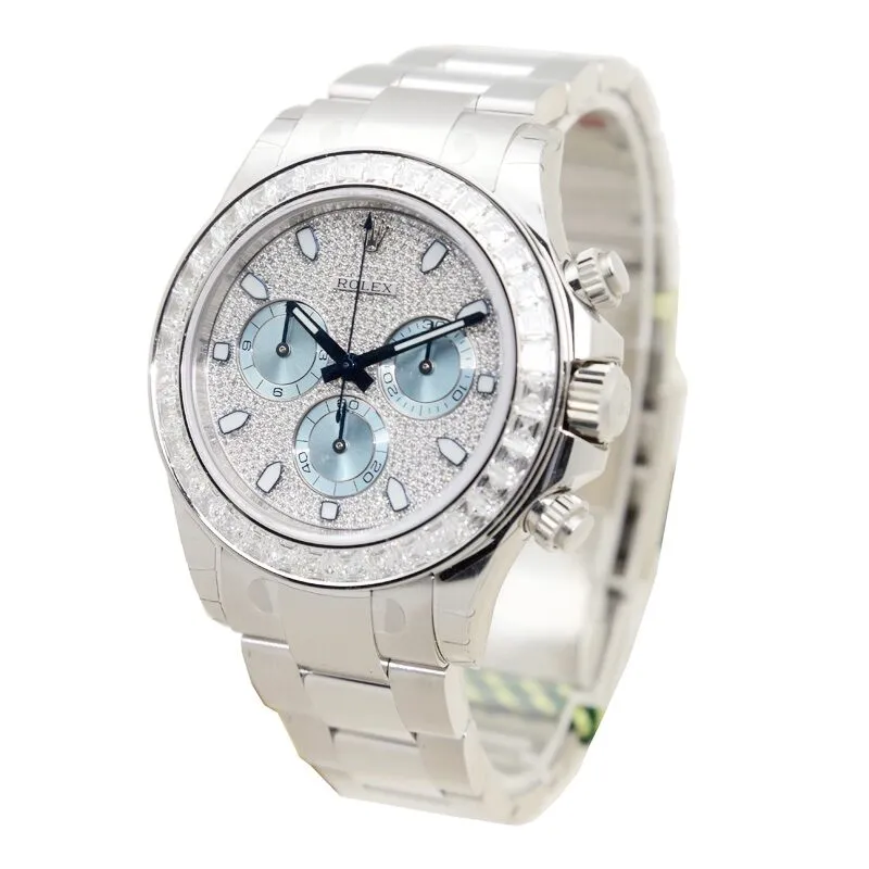 Rolex Cosmograph Daytona Diamond Pave Dial Platinum Men's Watch 116576TBR