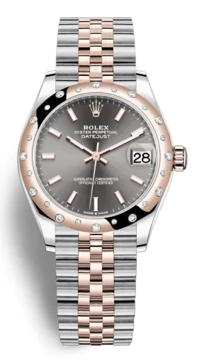 Rolex Datejust 31 Dark Rhodium Automatic Diamond Ladies Watch 278341DRSJ