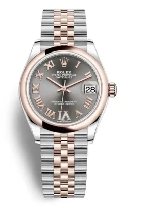 Rolex Datejust 31 Dark Rhodium Dial Automatic Steel and 18kt Everose Gold Jubilee Watch 278241GYRDJ
