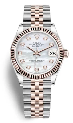 Rolex Datejust 31 Mother of Pearl Diamond Dial Automatic Ladies Steel and 18kt Everose Gold Jubilee Watch 278271MDJ