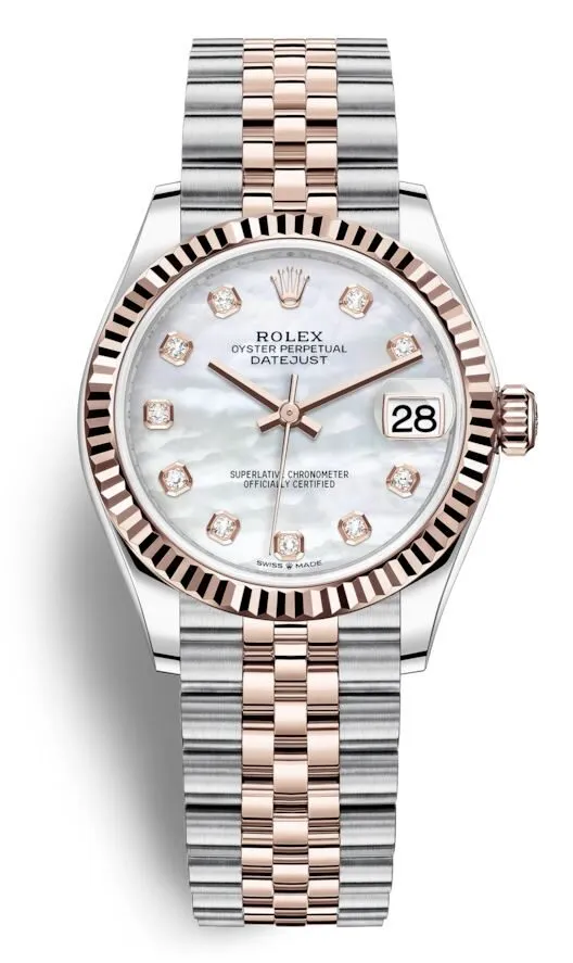 Rolex Datejust 31 Mother of Pearl Diamond Dial Automatic Ladies Steel and 18kt Everose Gold Jubilee Watch 278271MDJ