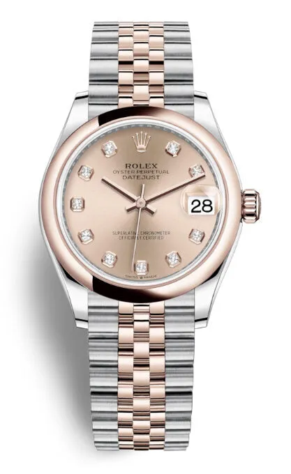 Rolex Datejust 31 Rose Diamond Dial Automatic Ladies Steel and 18kt Everose Gold Jubilee Watch 278241PDJ