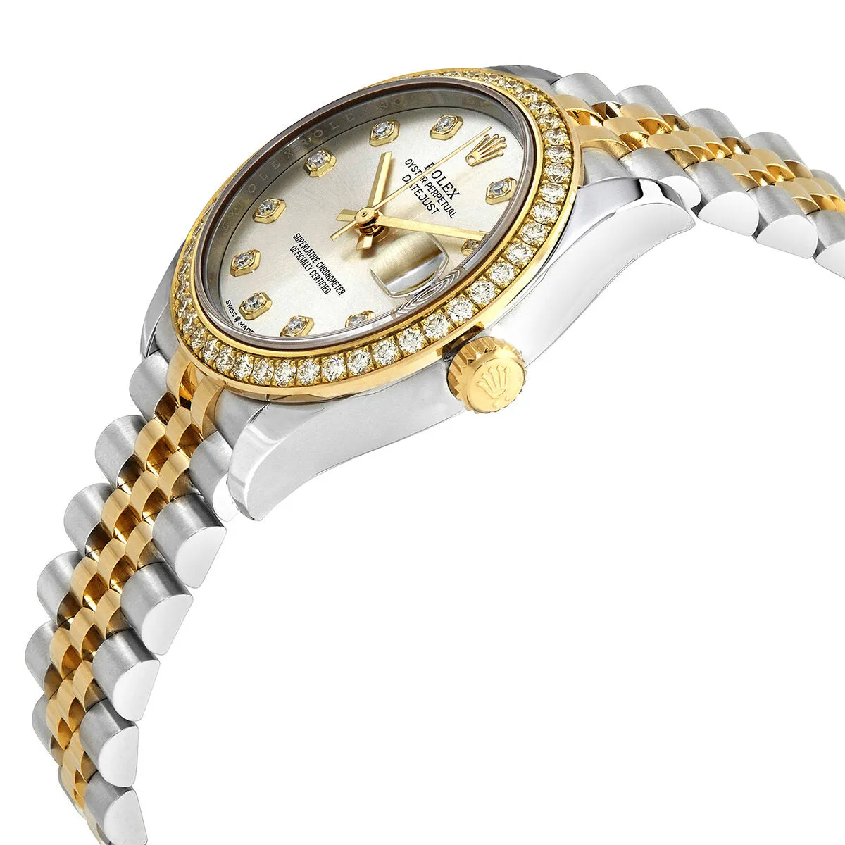 Rolex Datejust 31 Silver Diamond Dial Ladies Steel and 18kt Yellow Gold Jubilee Watch 278383SDJ